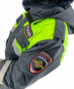Превью Куртка зимняя ДПС с желтой вставкой с подстежкой &mdash; 2