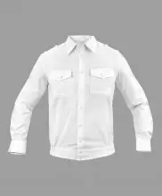 Превью Рубашка полиции мужская белая (длинный рукав) — 1
