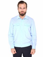 Рубашка полиции мужская голубая (длинный рукав) &mdash; 1