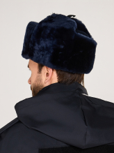 Превью Шапка Полиции зимняя синяя цигейковая — 4