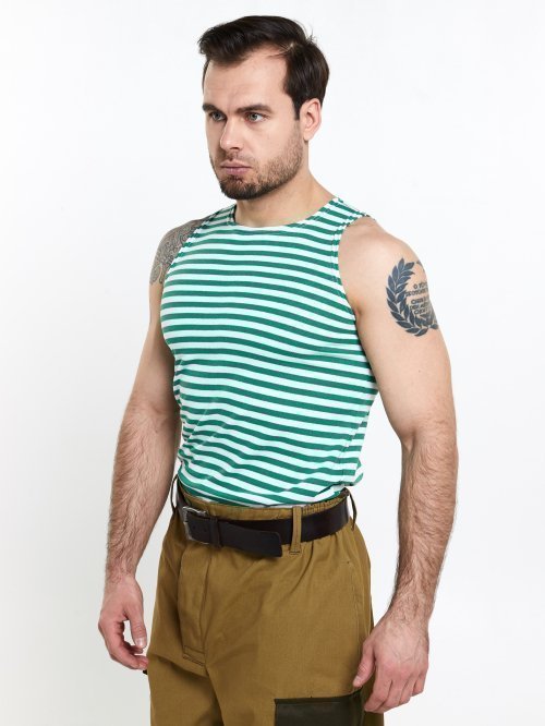 Майка тельняшка зеленая