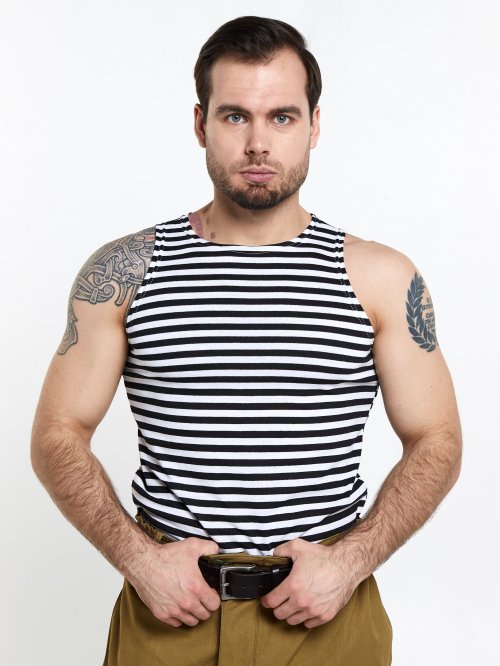 Майка тельняшка черная