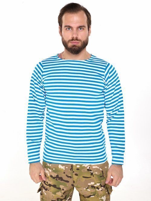 Тельняшка голубая с начесом