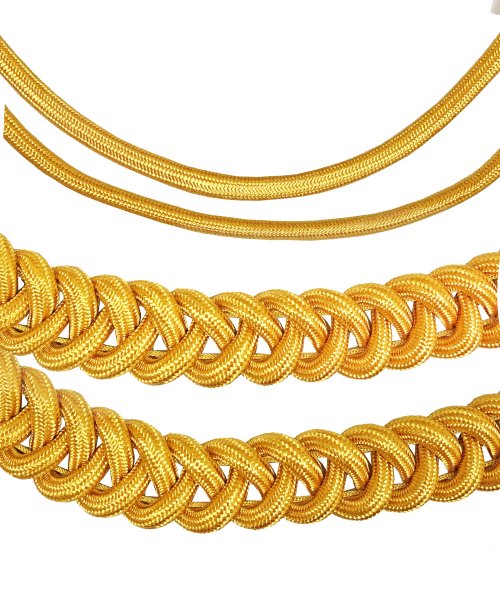 Аксельбант офицерский старший состав 2 наконечника шелк &mdash; 3