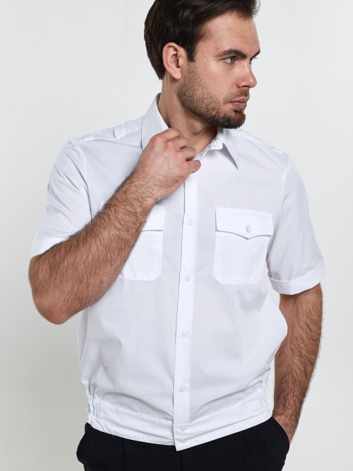 Рубашка полиции мужская белая (короткий рукав)