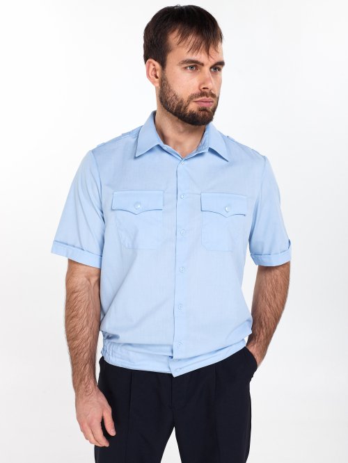 Рубашка полиции мужская голубая (короткий рукав) &mdash; 1