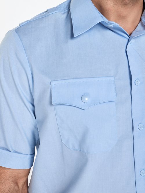 Рубашка полиции мужская голубая (короткий рукав) &mdash; 2