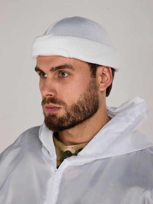 Маска спецназ белая полушерсть с прорезями &mdash; 4