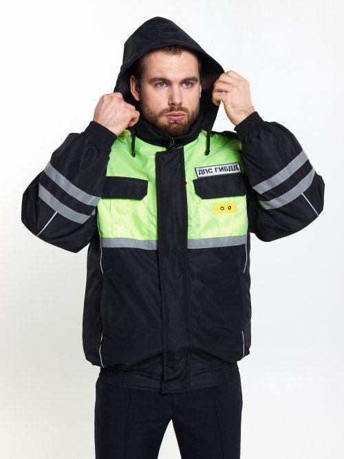 Ветровка ДПС синтепон желтая вставка нового образца &mdash; 2