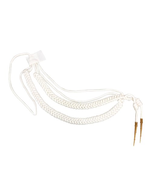 Аксельбант офицерский старший состав 2 наконечника белый