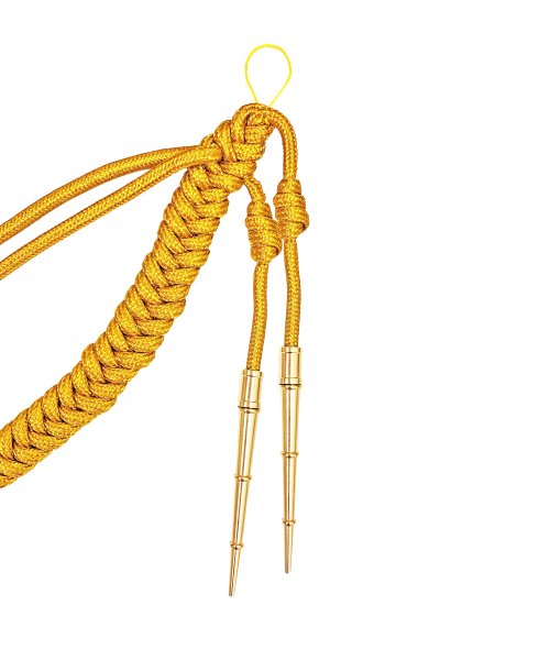 Превью Аксельбант офицерский старший состав 2 наконечника металл &mdash; 2