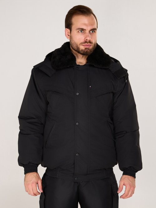 Куртка зимняя черная дюспо короткая