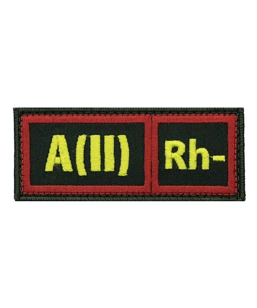 Нашивка группа крови вторая отрицательная вышитая на липе