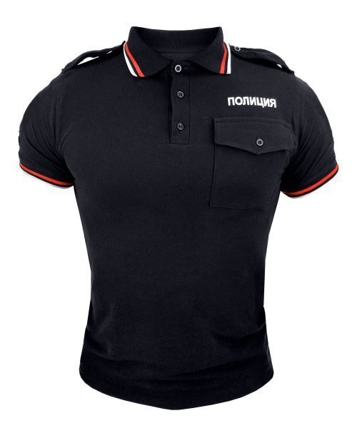 Футболка поло полиции чёрная