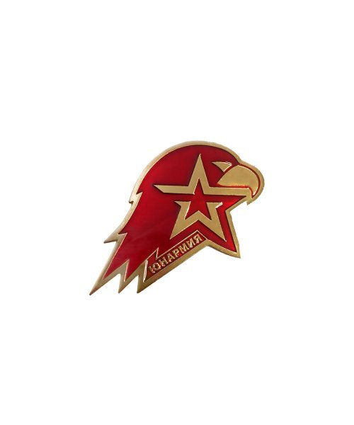 Значок металлический Юнармия на пимсе 60 мм латунь