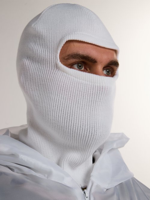 Маска спецназ белая полушерсть без рта &mdash; 5