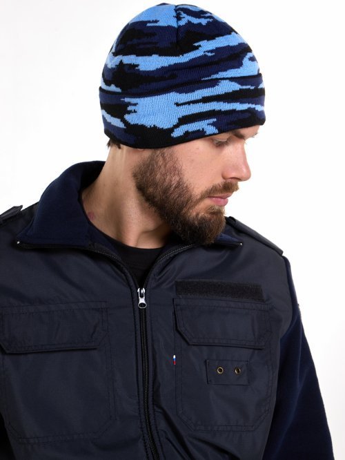 Шапка КМФ на флисе синяя &mdash; 3