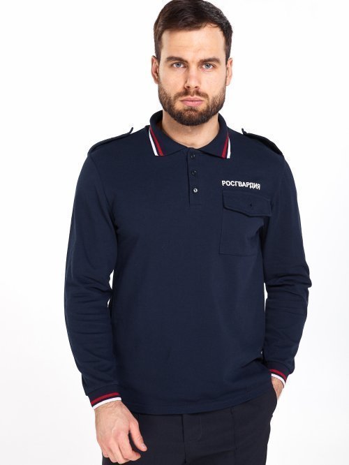 Футболка поло росгвардии длинный рукав