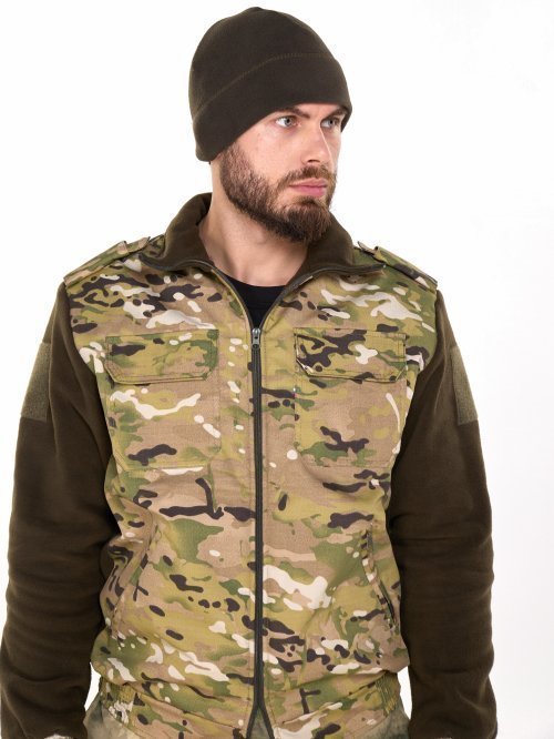 Шапка флисовая оливковая &mdash; 2