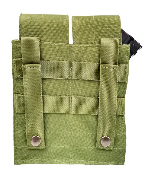 Подсумок оливковый двойной с клапаном для магазинов АК &mdash; 2
