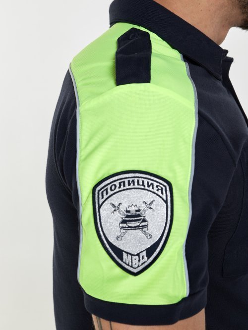 Футболка поло ГИБДД ДПС желтая вставка &mdash; 5