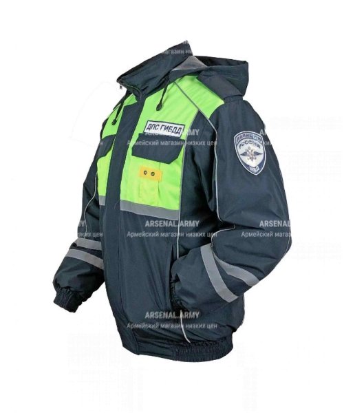 Ветровка ДПС синтепон желтая вставка нового образца (Уценка) &mdash; 2