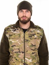 Шапка флисовая оливковая — 1