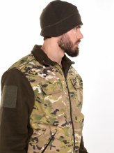 Шапка флисовая оливковая — 3