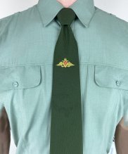 Превью Галстук оливковый РА вышитый — 4