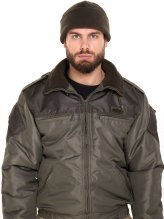 Шапка флисовая с подворотом оливковая — 2