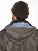 Превью Шапка флисовая с подворотом оливковая &mdash; 5