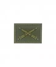 Эмблема артиллерия на липе зеленая