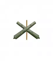 Превью Эмблема артиллерии металлическая зеленая — 1