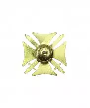 Значок металлический крест "За службу на Кавказе" черный горячая эмаль — 2