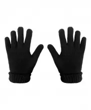 Перчатки полушерстяные черные — 1