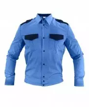 Рубашка охрана синяя длинный рукав