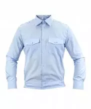 Превью Рубашка полиции мужская голубая (длинный рукав) — 1