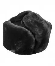 Шапка зимняя черная цигейковая — 1