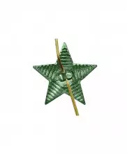 Звезда на погоны рифленая зеленая 20 мм