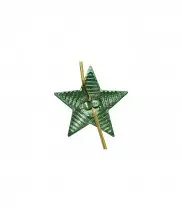 Звезда на погоны рифленая зеленая 13 мм