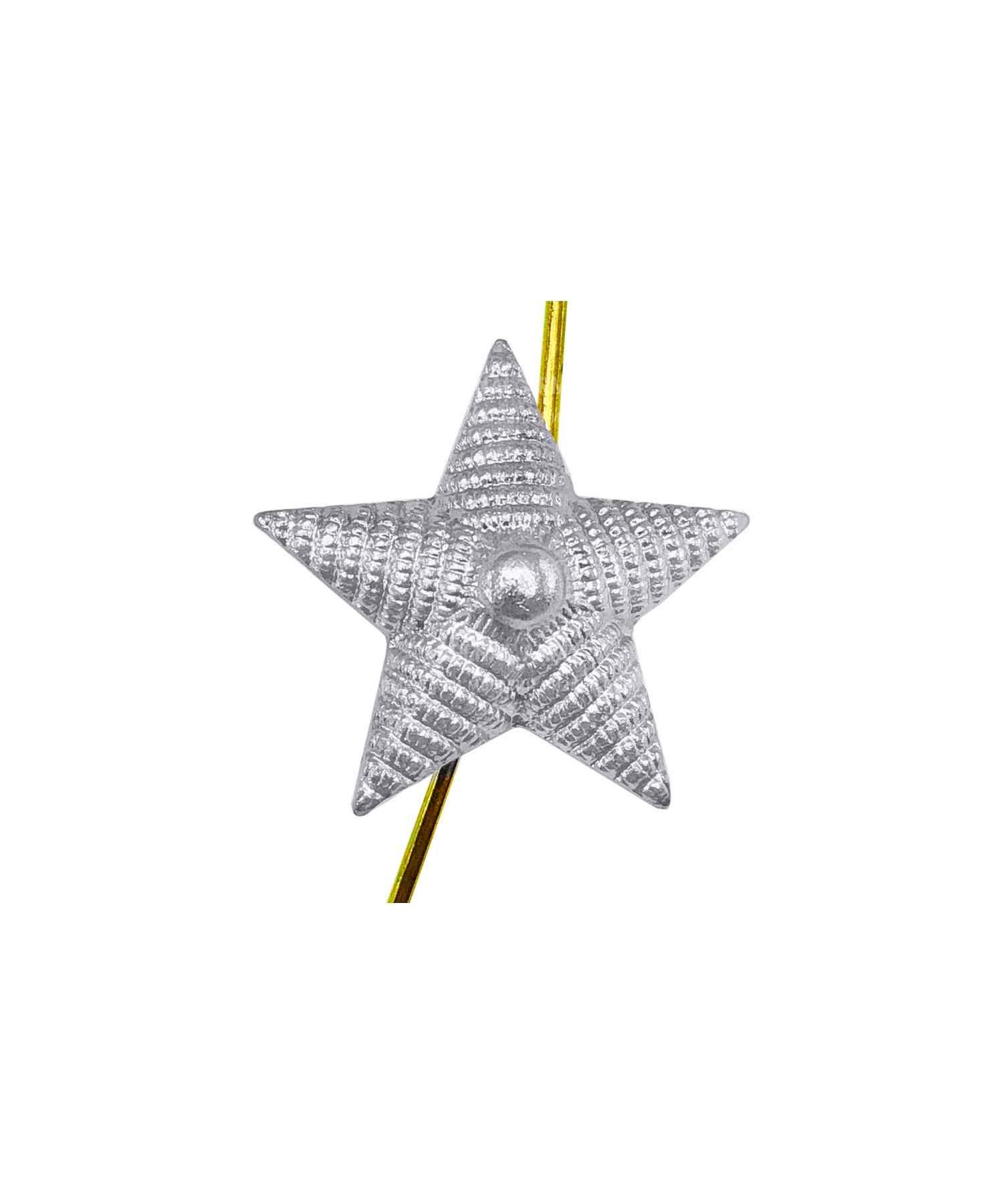 Звезда на погоны рифленая серебряная 18 мм